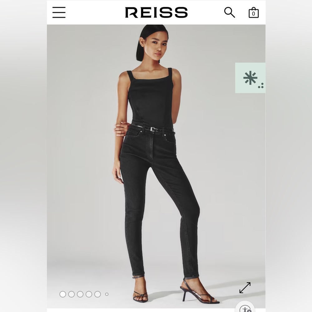 Reiss Hattie Skinny Jeans in Black NWT Size 32R